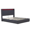 Upholstered Bed Frame with Hydraulic Lift 5FT King Size Bed Frame with Headboard