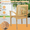 Wooden Dining Chair Outdoor Patio Chair Teak Wood Armchair-Natural