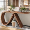 145cm Solid Wood Console Table Long Farmhouse Narrow Entryway Table for Hallway