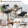 Brown Dining Table Set for 4 with Bench & 2 Upholstered Chairs,Kitchen Table Set