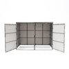 Double Wheelie Bin Store Poly Rattan Garden Outdoor Garbage Storage Shed Dustbin