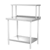 Stainless Steel Kitchen Commercial Prep Table Overshelf Catering Worktop Bench