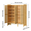 Boho Bamboo Shoe Storage Cabinet 20 Pair Enclosed Shoe Rack for Entryway Hallway
