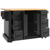 Mobile Kitchen Island Cart w/ Drawers, Adjustable Worktop, Storage Cabinet Black