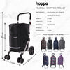Lightweight Shopping Trolley on wheels 74L | Foldable Hard-Wearing Cart 6-Wheel