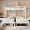 3FT Triple Sleeper Table Ladder Solid Pine Wooden Bunk Bed Children Single White