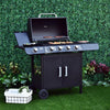 Outdoor Gas BBQ Grill 4+1 Burner Garden Barbecue Cooker Trolley Side Shelves