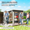 Outdoor Storage Shed, 7.5 x 4.3ft Metal Garden Shed, Light Grey