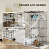 Large Cat Cage, Indoor Cat Enclosure, Four-Tier Cat Playpen with Hammock, Ramps