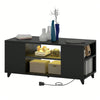 High Gloss Coffee Table with LED Light Living Room Cocktail Sofa Center Table