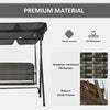 3-Seater Outdoor Rattan Swing Chair, Hanging Bench w/ Stand & Adjustable Canopy