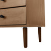 Storage Cabinet Rattan Doors & Wood Legs, 3 Drawers Sideboard Buffet Cupboard