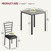 3-Piece Dining Table Set for 2,Space Saving Metal Frame Kitchen Table & 2 Chairs