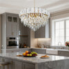 10-Lights Gold Crystal Chandelier Kitchen Island Pendant Light Entryway Hallway