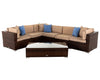 Rattan Direct Geneva Chocolate & Cream 7 Piece Garden Corner Sofa Set RRP £1399