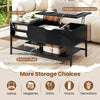 Lift Top Coffee Table Living Room Table w/ Storage Shelf-Black