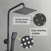 Thermostatic Shower Mixer Bathroom Square Shower Set Exposed Valve Black