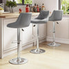 Set of 2 Black Bar Stools, Chicago, Faux Leather, swivel, height adjustable