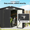 12 x 8 ft Garden Shed, Outdoor Storage Shed with 4 Vents, Dark Grey
