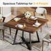 Square Dining Table for 4, Industrial kitchen table with Sturdy Metal Frame