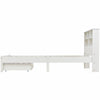 3FT Single Bed Frame Pine Wooden Storage Kids Bed Headboard Shelves Drawer White