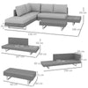 5-Seater Rattan Wicker Sofa Set Furniture Patio Tea Table Set with Cushions, Lig
