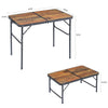 Vintage Wooden Camping Folding Table Portable Foldable Compact Unit Picnic BBQ