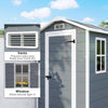 4 x 6ft Plastic Garden Shed with Floor, Window and Lockable Door
