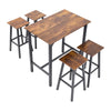 5pcs Bar Table & Bar Stools Industrial Kitchen Breakfast Bar Table Stool Set