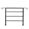 Heavy Duty Outdoor Handrail Black Wrought Iron 1-4 Steps Kit
