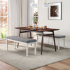 117 cm Indoor Long Ottoman Bench w/ Rubber Wood Legs-Dark Grey