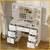 7 Drawers Vanity Makeup Desk Dressign Table With Hollywood LED Light Mirror