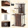 112 CM Tall Modern Cat Tree for Indoor Cats-Brown