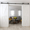 Sliding Barn Door Kit Double Door Track System Basic Black Closet Hardware 10FT
