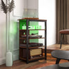 4-Tier Corner TV Stand with Storage, LED Lights, Cable Management, Small TV Unit