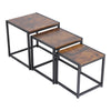 Nesting Coffee Tables Set of 3 Square Stacking Sofa Side Tables for Living Room