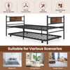 3FT Retro Single Bed Mattress Foundation Metal Trundle Bed w/Wheels