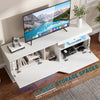 White 140CM TV Cabinet with LED Lights Entertainment Centre TV Stand Media Xfyfq