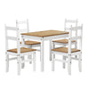 Corona Dining Table & 4 Chairs White Budget Set Solid Wood Mexican Pine Wooden