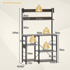 Coffee Bar Station Kitchen Bakers Rack with Power Outlet-Brown
