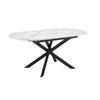 Dusk Brooke Stone & Black Oval Extendable 4-8 Seater Dining Table RRP £599