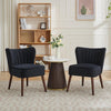 Modern Velvet Armless Accent Chair w/Adjustable Feet & Solid Wood Legs