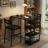 3-Piece Dining Table Set with Storage Shelves,Kitchen Table with 2 Padded Chairs