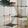 Large Cat Cage, Indoor Cat Enclosure, Four-Tier Cat Playpen with Hammock, Ramps