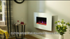 Electric Fire Wall Mounted White Curved Glass - Endeavour Fires Egton White