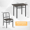 Rectangular Kitchen Table & 2 Chairs with Storage Rack-Gray