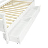 Single Bed Frame w/ 2 Storage Drawers, Bookcase Headboard & Guardrail, 90x190cm