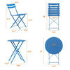 3PCS Dining Table Set Metal Table 2 Chairs Compact Space Saving Kitchen Bistro