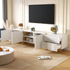 TV Stand TV Unit Sideboard Cabinet 3-Door 2-Drawer Storage Furniture White+Gold