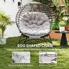 Egg Chair with Soft Cushion Steel Garden Basket Chair for Outdoor, Light Grey